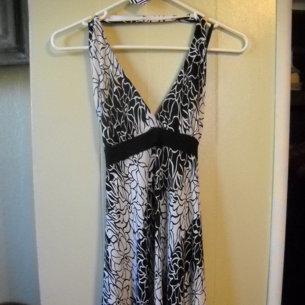Black and White halter dress